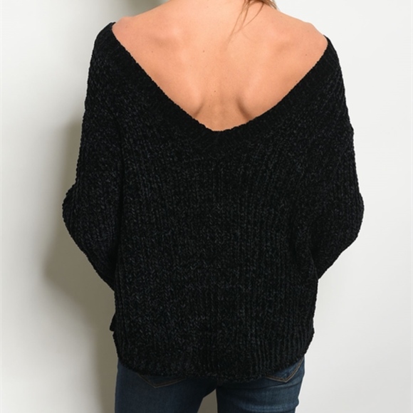 CHENILLE OH SO SOFT  V BACK SWEATER - Picture 2 of 7